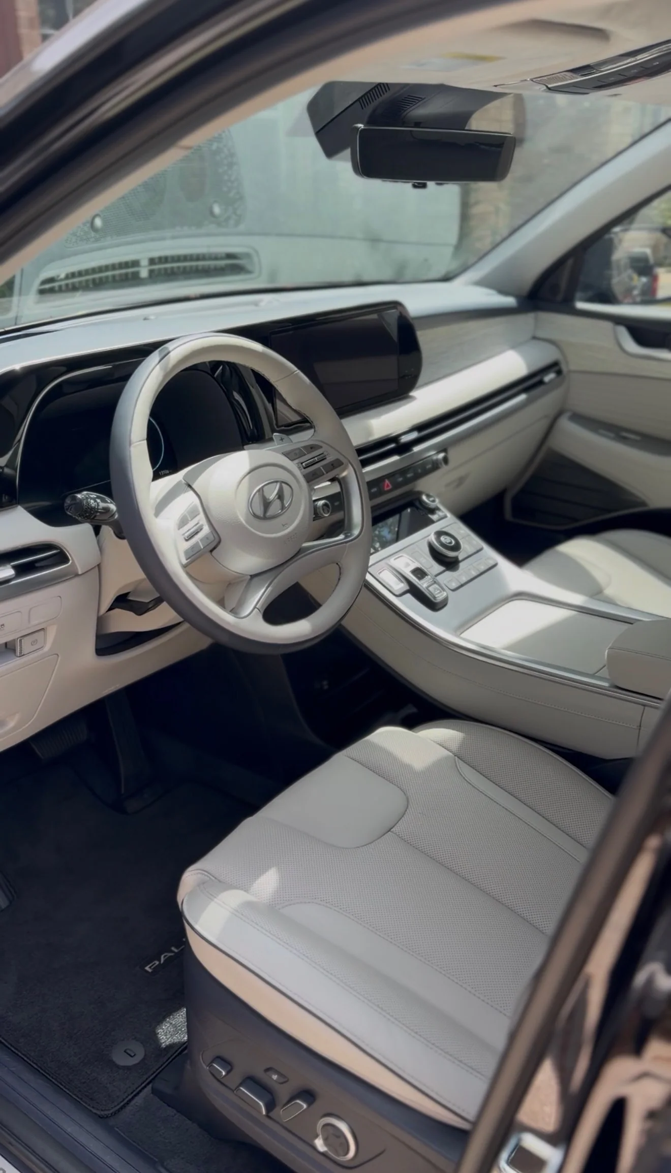 Clean cream Hyundai cabin after an interior car detail